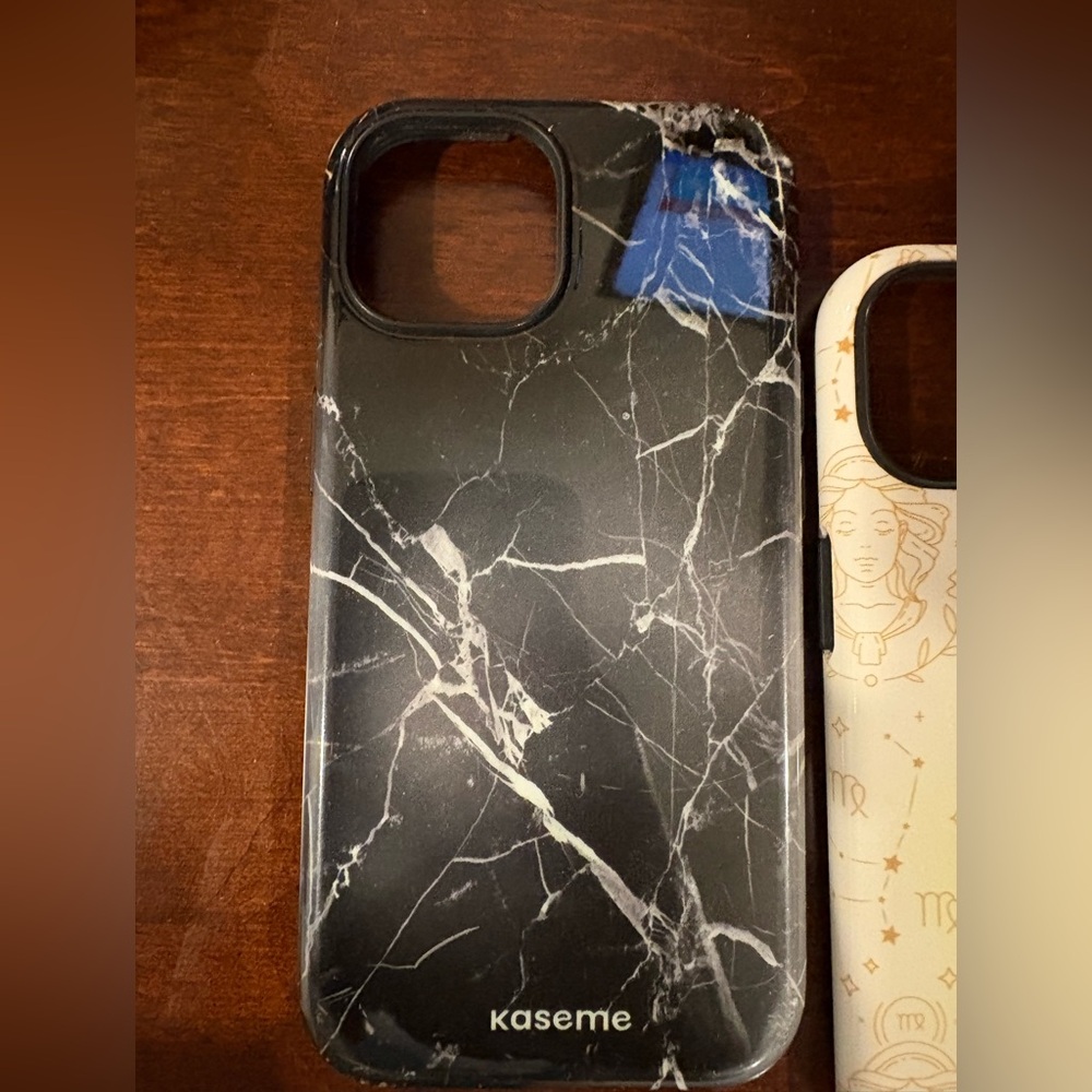 Kaseme iPhone 15 Black Marble Phone Case